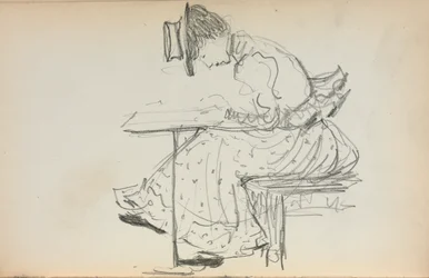 Italiensk skissbok: Sittande kvinna sida 107, 1898-1899.