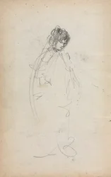 Italiensk skissbok: Stående kvinna sida 1, 1898-1899.