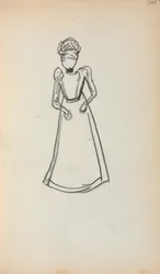 Italiensk skissbok: Stående kvinna sida 240, 1898-1899.