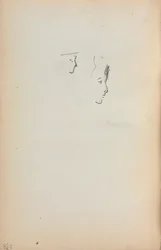 Italiensk skissbok: Två profiler sida 258, 1898-1899.