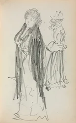 Italiensk skissbok: Två stående kvinnor sida 129, 1898-1899.