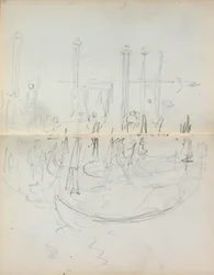 Italiensk skissbok: Venetian Harbour View sid 37 & 38, 1898-1899.