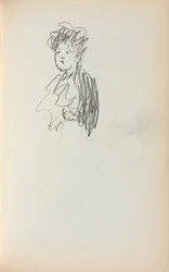 Italiensk skissbok: Kvinna, byst längd sida 127, 1898-1899.