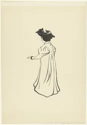 Stående kvinna med hatt och utsträckt arm Etude pour un portrait (originaltitel) L