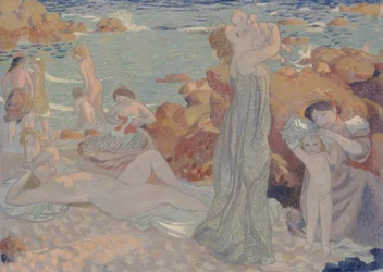 Badgäster, Pouldu-stranden, 1899.