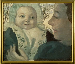 Bernadette och hennes mor (målning på duk)