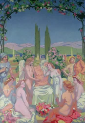 I gudarnas närvaro ger Jupiter odödlighet åt psyket och firar sitt äktenskap med Amor, 1908