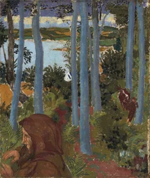 Landskap med huvklädd man, 1903.