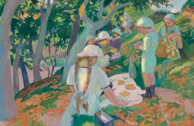 Snack under kastanjeträden, 1914