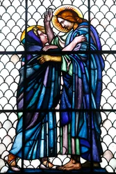 Maurice Denis museum, Saint Germain en Laye, Frankrike, Saint Louis kapell (glasmålningar)