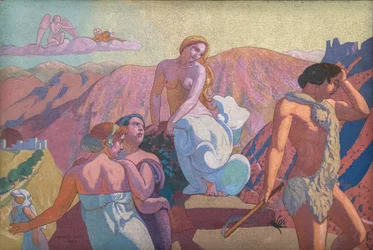 The Story of Psyche, Panel VI. Psyches släkt tog farväl på en bergstopp