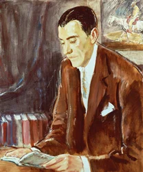 Porträtt av Ramon Perez de Ayala (1881-1962), spansk författare, målning