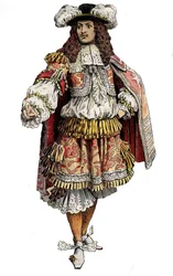 Franske kungen Ludvig XIV - Kromotypografi i "" Le Roy Soleil"" (Louis XIV) av Gustave Toutwelve, Illustration av Maurice Leloir (1853-1940)
