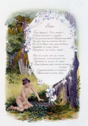 Juni ""Månadens sång"" av Jérôme Doucet, illustration - Maurice Leloir, red. Reims 1904. L. Michaud