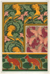 Motiv för tapetbårder och sidentyg, pub. 1897.