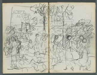 Skissbok, The Dells, nr 127, sidan 076  77: Figurer i ett landskap