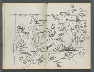 Skissbok, The Dells, nr 127, sidan 098  99: Figurer i ett landskap