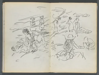 Skissbok, The Dells, nr 127, sidan 100  101: Figurer på en strand