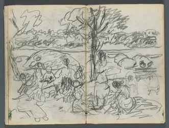 Skissbok, The Dells, nr 127, sidan 116  117: Figur i ett landskap