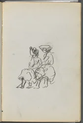 Skissbok, The Dells, nr 127, sidan 119: Två sittande figurer