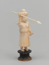 Svart bonde, schackpjäs, Indien, omkring 1820