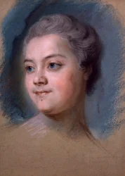 Porträtt av Mademoiselle de Chastagner de Lagrange, av Maurice-Quentin de la Tour (1704-1788)
