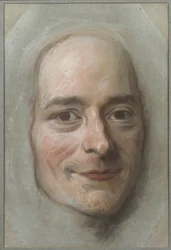 Porträtt av Francois Marie Arouet de Voltaire (1694-1778), av La Tour, Maurice Quentin de (1704-1788). Pastell på papper. Mått: 26,5x18 cm. Nationalmuseum Stockholm