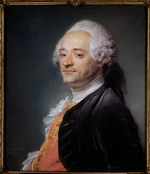 Porträtt av målaren Maurice Quentin Delatour sa Quentin De La Tour eller Quentin De Latour (1704-1788) Pastellmålning av Jean-Baptiste Perroneau (Jean Baptiste Perronneau) (1715-1783) 1750 Dim 0,56x0,48 m muse Saint Quentin - Porträtt av sid
