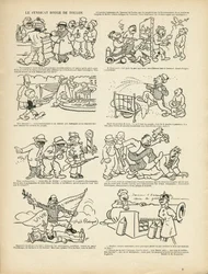 Illustration av Maurice Radiguet (1866-1941) i Le Rire, 21/12/12 - Le syndicrouge de Toulon - Syndicalism, Toulon