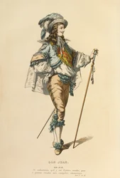 Kostym för rollen som Don Juan, ca 1868 (gravyr)
