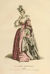 Kostym för rollen som Eriphile, ca 1868 (gravyr)