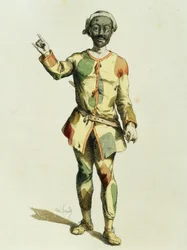 Harlequin 1570, av Maurice Sand (1823-1889)