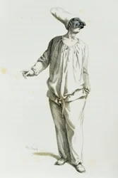 Pulcinella år 1800, av Maurice Sand (1823-1889)