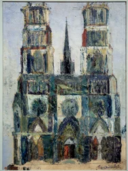Stor katedral eller katedralen i Orleans, ca 1913 (olja på parkettplywood)
