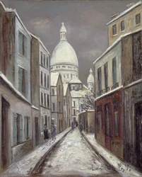 Rue Saint-Rustique, ca 1933 (olja på papper)