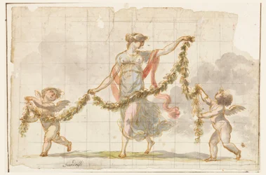 Teckning, Väggmålning, ca 1820