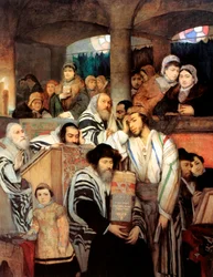 Judar som ber i synagogan på Jom kippur, 1878