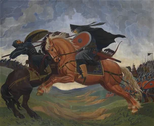 Enskild strid mellan Peresvet och Temir-murza på Kulikovofältet 1380