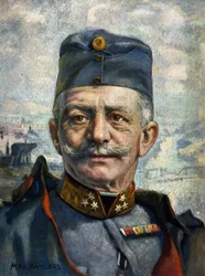 Porträtt av Conrad von Hotzendorf (1852-1925), marechal för den österrikisk-ungerska armén” (teckning)