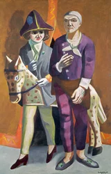 Dubbelporträtt, karneval (Max Beckmann och Quappi)