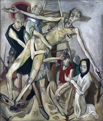 Nedstigningen från korset. Målning av Max Beckmann (1884-1950), olja på duk