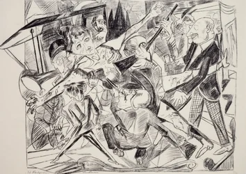 Martyrskap, av Max Beckmann (1884-1950), gravyr. Tyskland, 1900-talet.