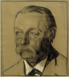 Porträtt av farbror Friedrich Beckmann, halvprofil till vänster