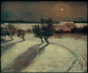 Snölandskap i månskenet