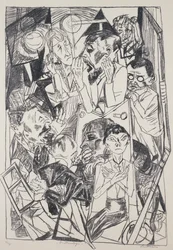 Ideologerna, av Max Beckmann (1884-1950), gravyr. Tyskland, 1900-talet.