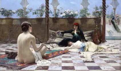 Turkiska kvinnor - Peinture de Ferdinand Max Bredt (1860-1921) - 1893 - Olja på duk - 60,5x100,5 - Privat samling