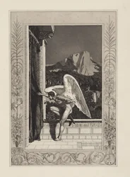 Amor kommer (Amor och Psyche, Opus V, blad 12)