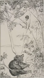 Björn och älva, förstudie till Opus IV, blad 1 (Singer 52)
