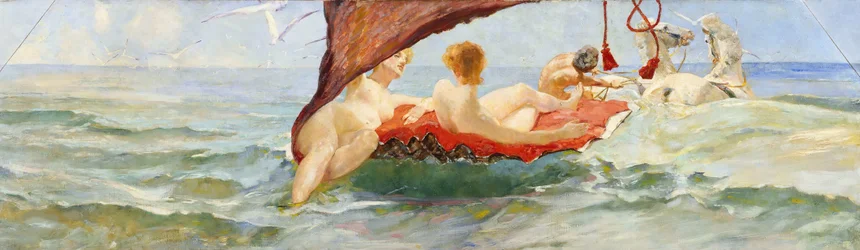 Venus i skalvagnen. En del av väggdekorationen i Villa Albers, 1884-1885.