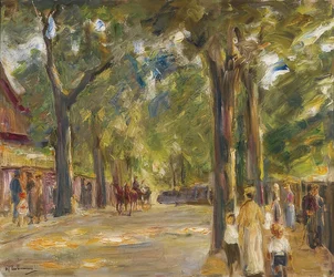 Den stora Seestrasse i Wannsee med vandrare